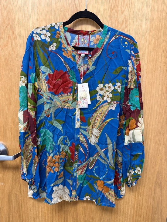 Johnny Was Tops - Johnny Was Blue Multi Floral Button-Down Blouse